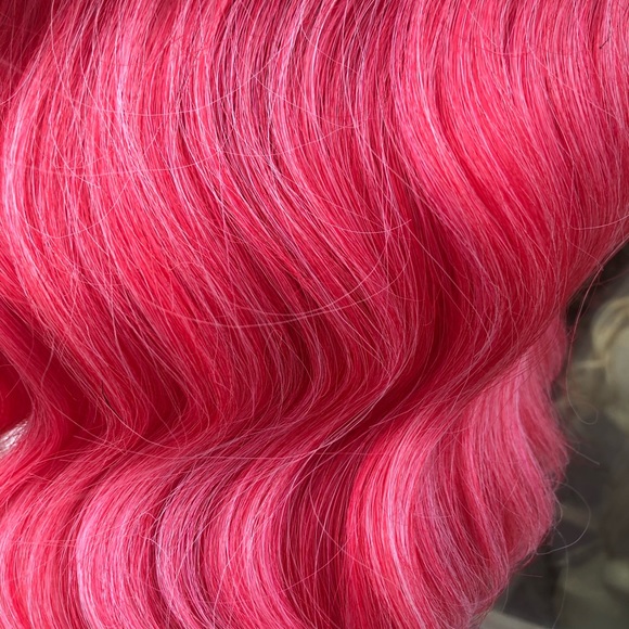 Pink ombré beach waves wig Lacefront baby hair main image 4